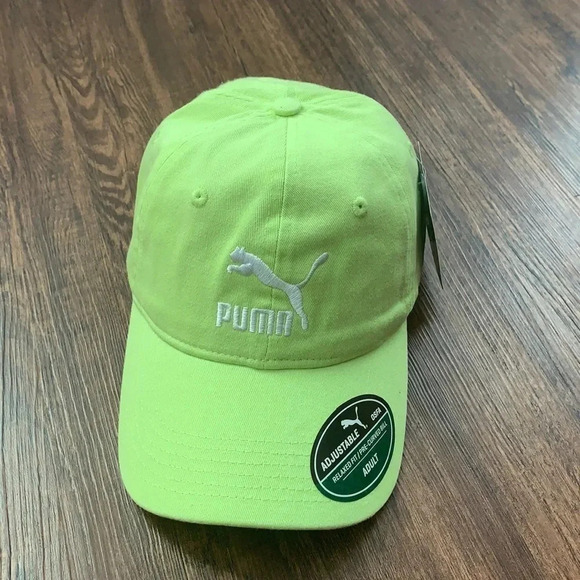 PUMA Adjustable Cap Logo Hat Neon NWT - Picture 1 of 9
